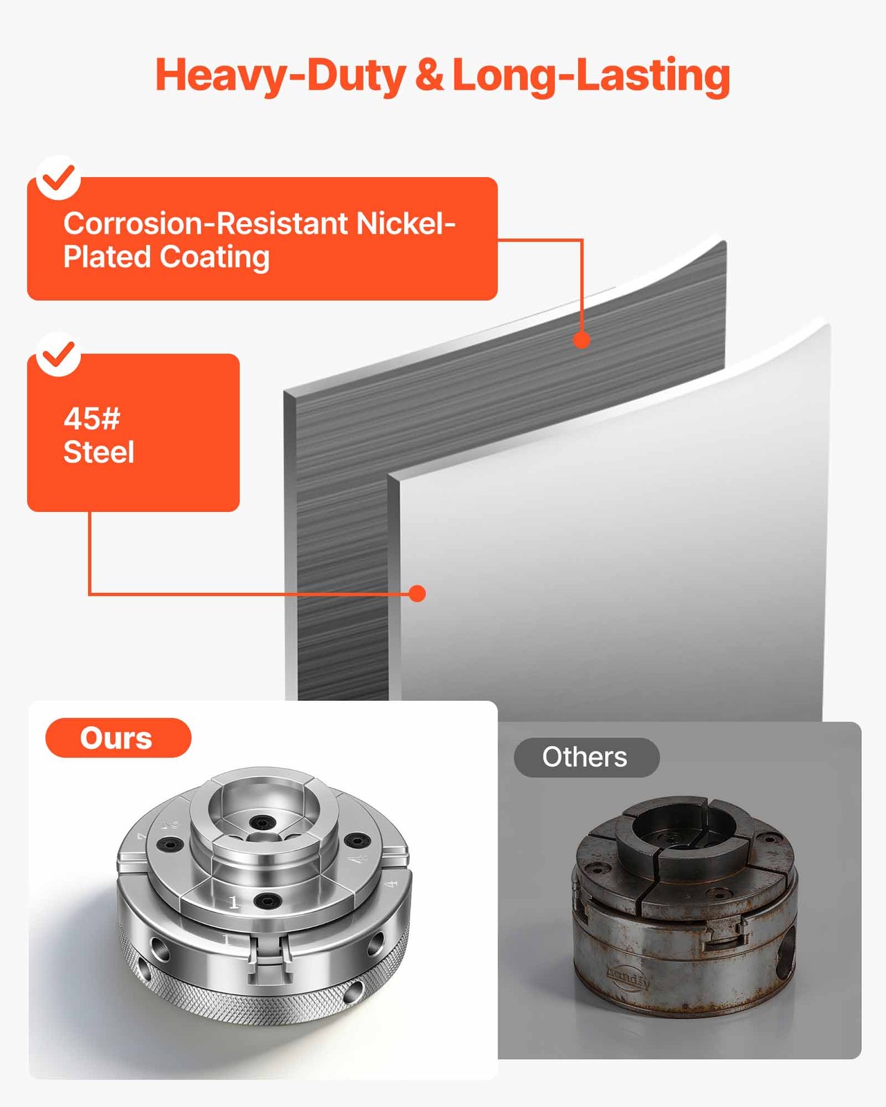 VEVOR 4 Inch Wood Lathe Chuck 4-Jaw Self-Centering Turning Chuck for Woodworking