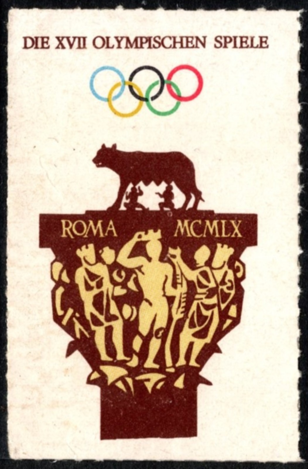 1960 Germany Poster Stamp The Seventeenth Olympic Games Rome Italy