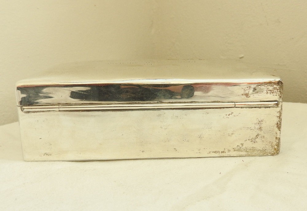 WW2 Military Silver Cigarette Box Presented From 22 Station Officers Mess (4977)