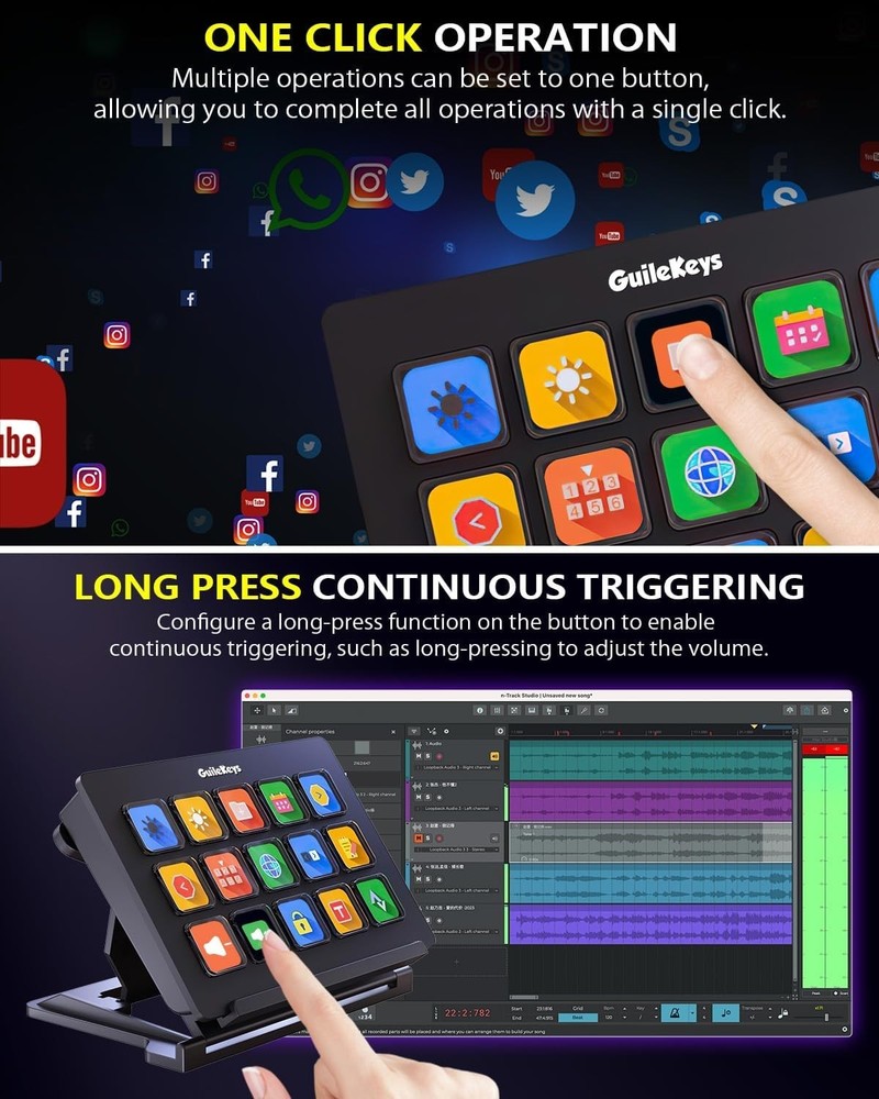 Stream Deck with 15 Programmable Keys — Mac/PC USB Controller for OBS, Twitch...