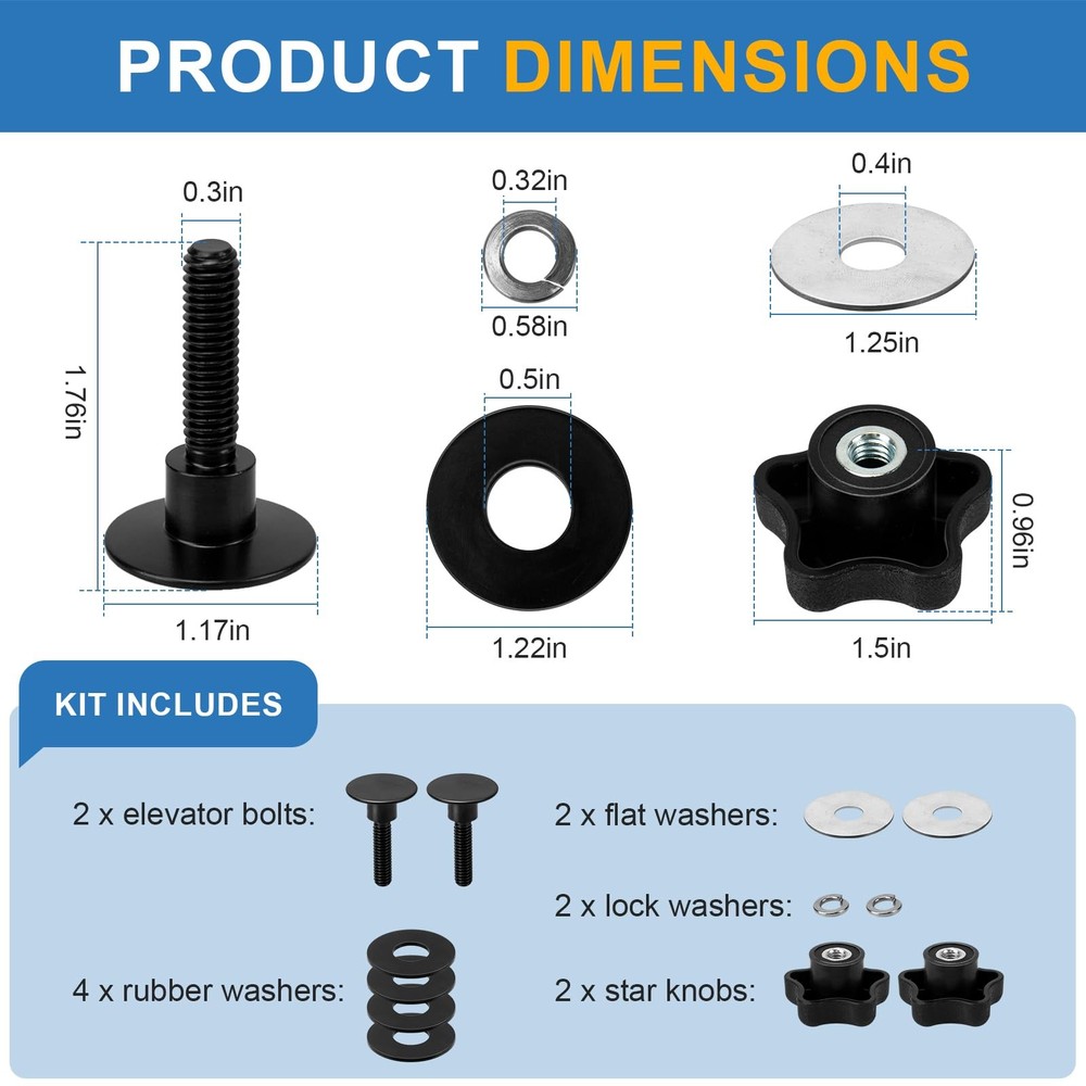 254A0001 Tonneau Cover Clamp Service Kit, Elevator Bolt Assembly,...
