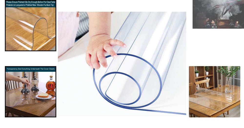 14x24 Clear Desk Blotter Mat - Waterproof Table Protector & Easy Clean Surface