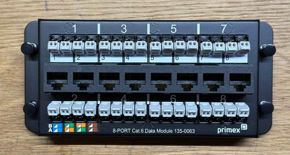 Primex 135-0063 CAT6 data/voice tool-less module 8-RJ45