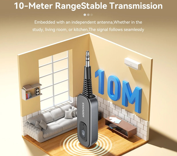 2-in-1 Bluetooth Audio Receiver Transmitter Wireless Bluetooth 5.1 3.5mm AUX
