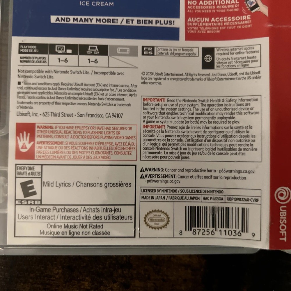 Replacement Case 4 Just Dance 2021 Switch Box Original Authentic_No game/Manual