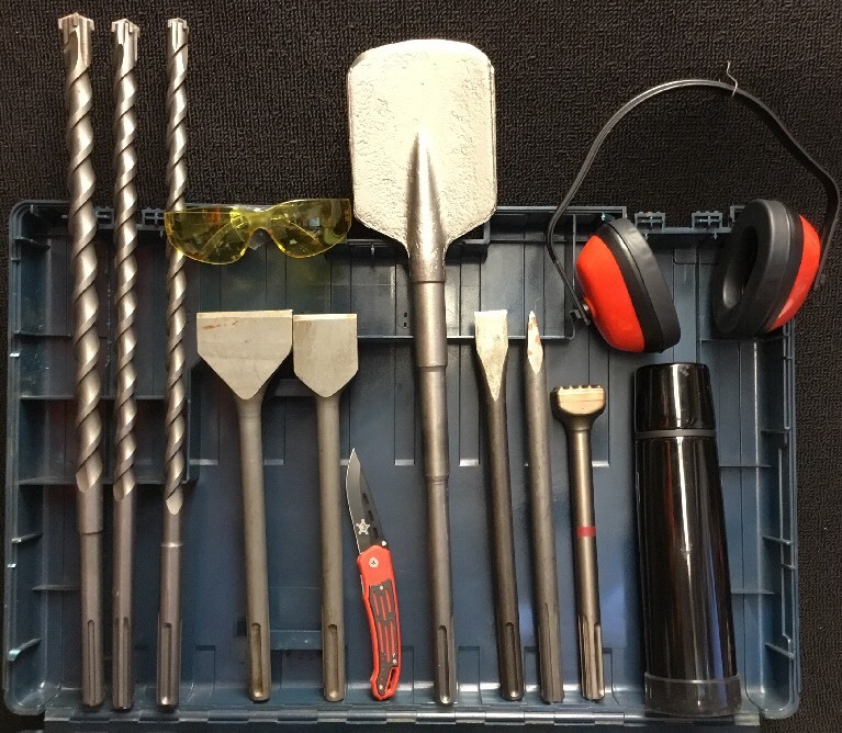 BOSCH 11263 EVS DRILL PREOWNED, FREE THERMO, BITS AND CHISELS, FAST SHIP