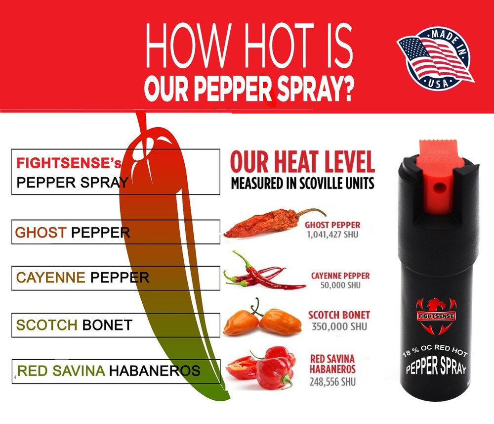 Pepper Spray Maximum Strength Leather Case Self Defense Security Snack Red