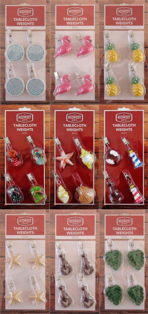 Midwest Grill Co. Tablecloth Weights - Sets of 4 - Various Styles