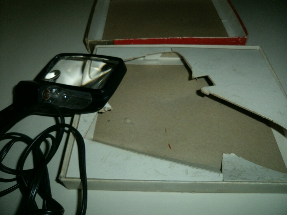 Vintage JOHN N. HANSEN Illuminated Rectangular Reader Magnifier in Original Box