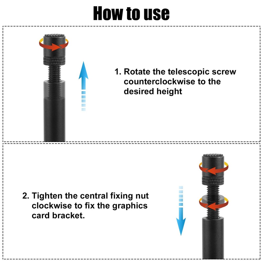 GPU Support Brackets Anti-Slip Adjustable Height Hidden Magnet Base 2PCS