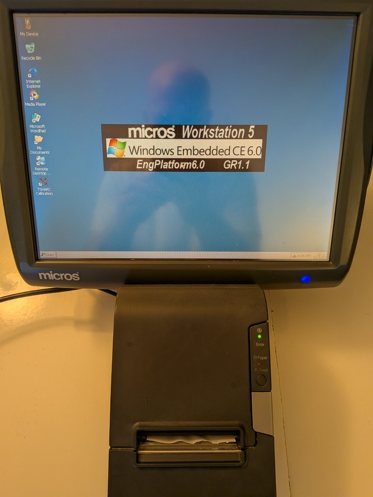MICROS 5A POS Touchscreen Terminal, MICROS Stand, and Compatible Printer