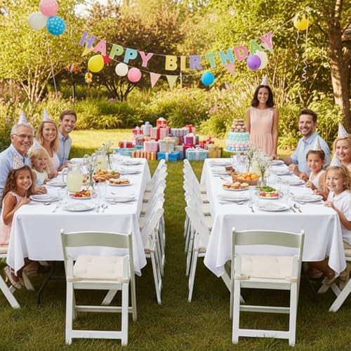 Table Cloths Rectangle, 8 Pack Tablecoths 8 Pack 54x108 Inch, Rectangle White
