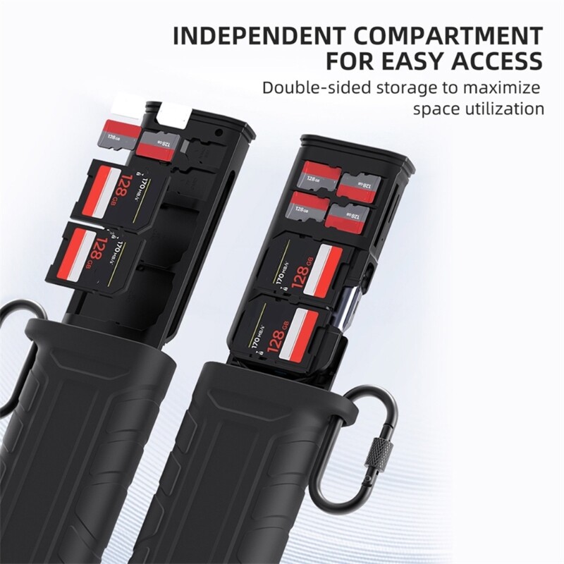 Memory Card Travel Case with USB 3.1 Type C Reader Fast Speed Compatibility