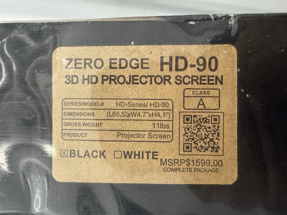 ZERO EDGE HD-90 3D HD PROJECTOR SCREEN