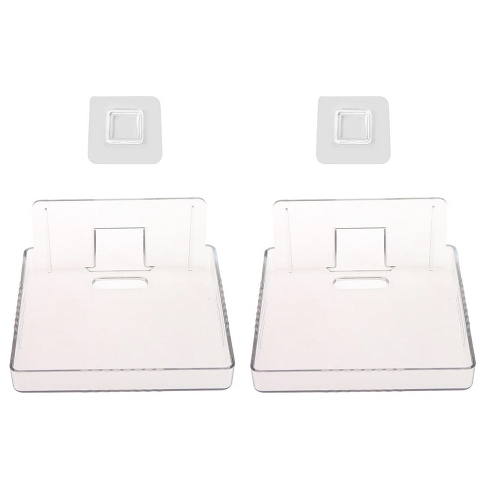 2Pcs Wall Mount Bracket Storage Tv Box Router Shelf Set-Top Box Single-Layer