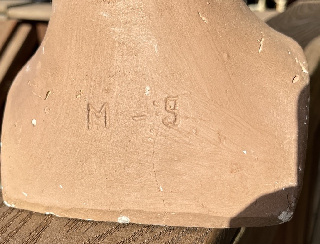 Antique, 1900’s Plaster Child Mannequin Bust, German, Brown Eyes, Blond Hair