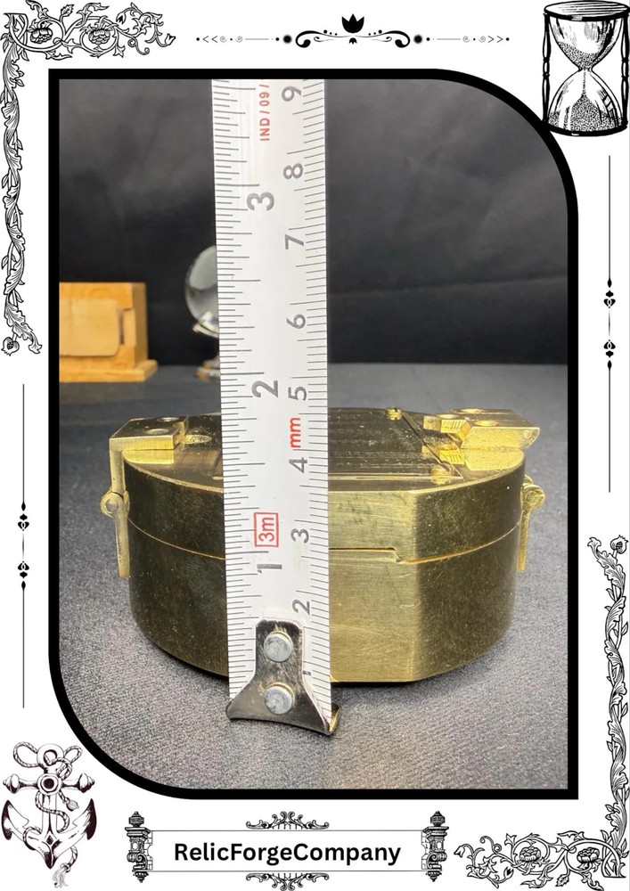 Solid Brass Geological Compass Surveying Instrument Leather Case Heavy Transit C