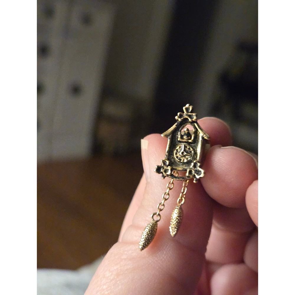 Avon Cuckoo Clock Lapel Pin Vintage Signed