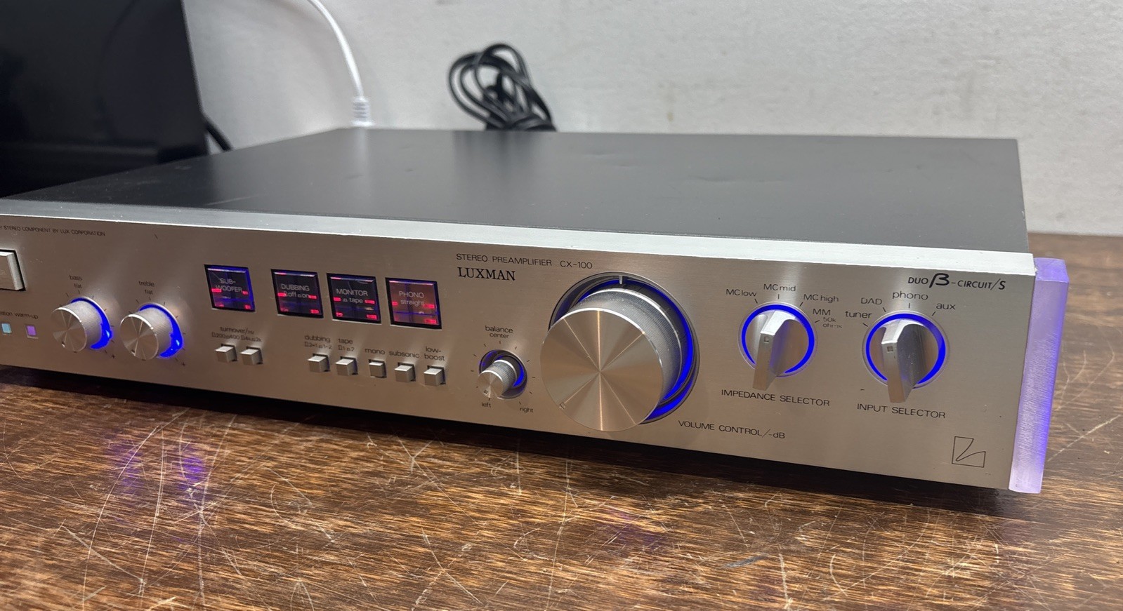 Luxman CX-100 Stereo Preamp -Recapped & Serviced & Custom Blue LED Sounds GREAT
