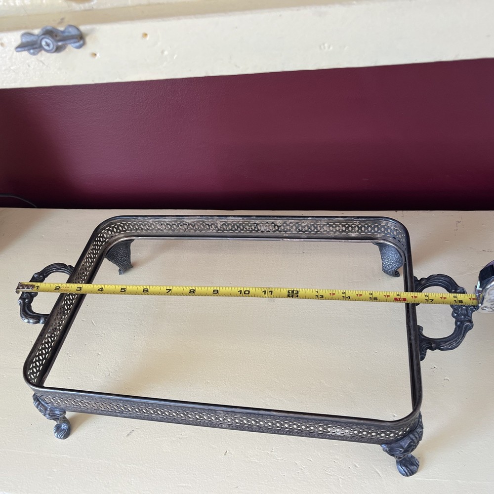 Silver-plated Rectangle Casserole Tray. Footed with Handles