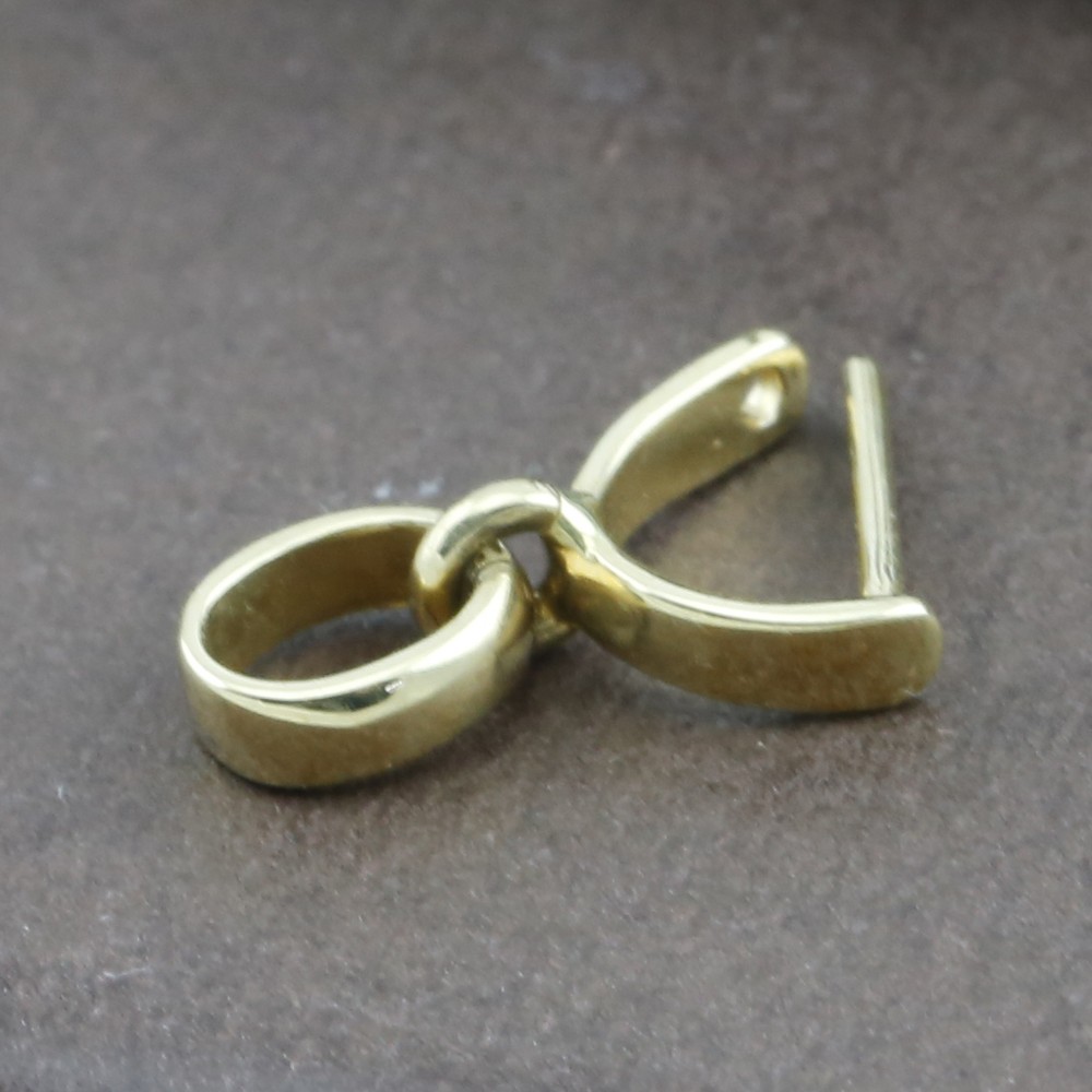Genuine Solid 18CT Yellow Gold Jade Clip Bail
