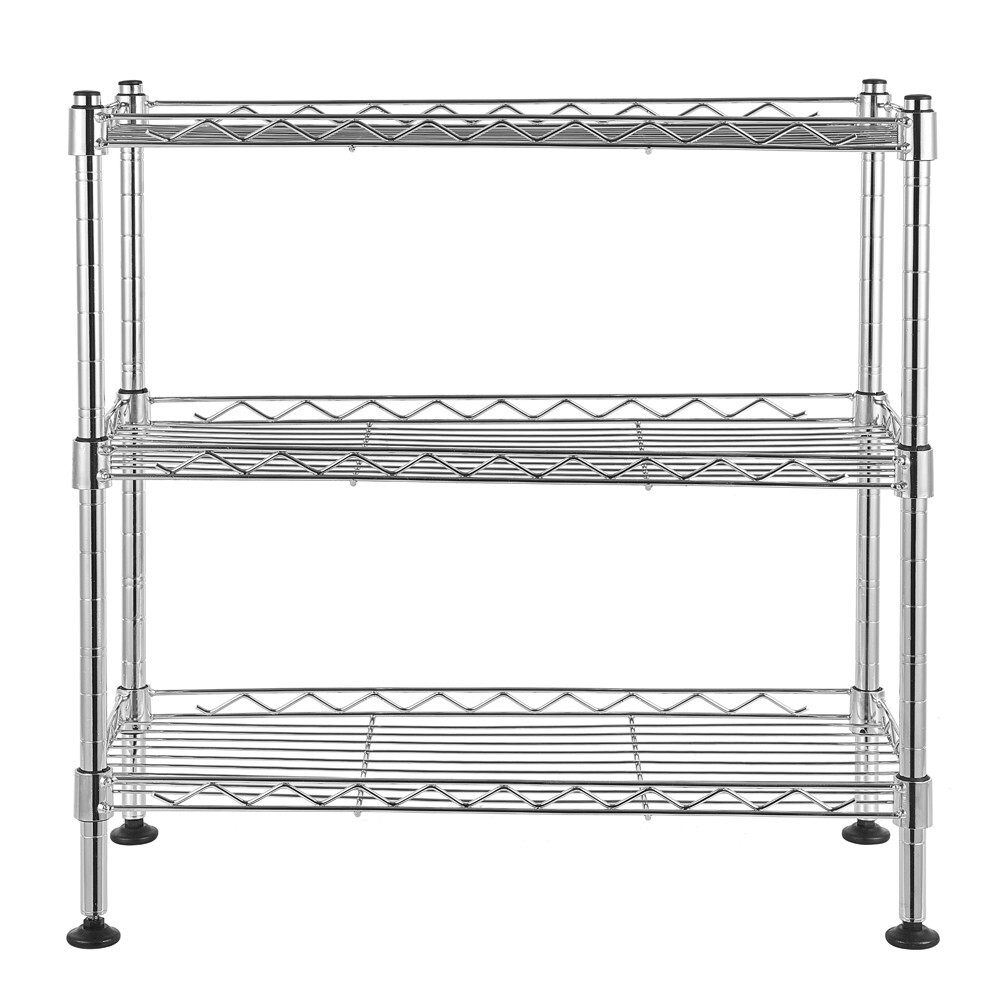 3-Tier Counter Top Adjustable Shelving Unit Kitchen Cabinet Organizer
