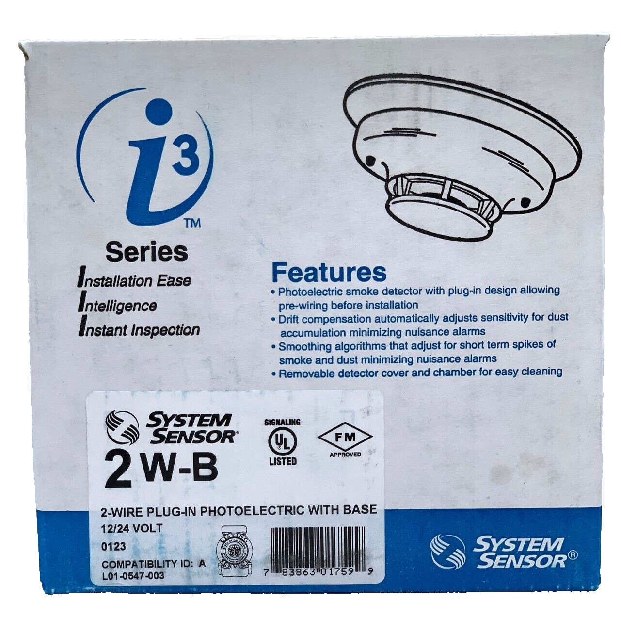 System Sensor 2W-B Smoke Detector 2-Wire White - Same Day Shipping (SEALED)