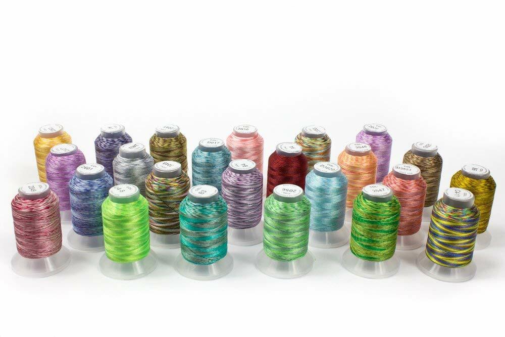 24 Spools Variegated Colors Polyester Embroidery Machine Thread