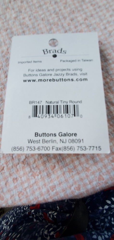 Buttons Galore Metal Brads in Original Package