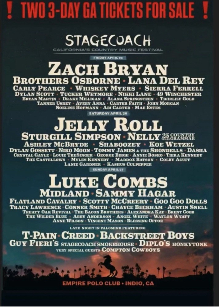 Stagecoach 2025 3 Day GA Wristband & Shuttle Pass
