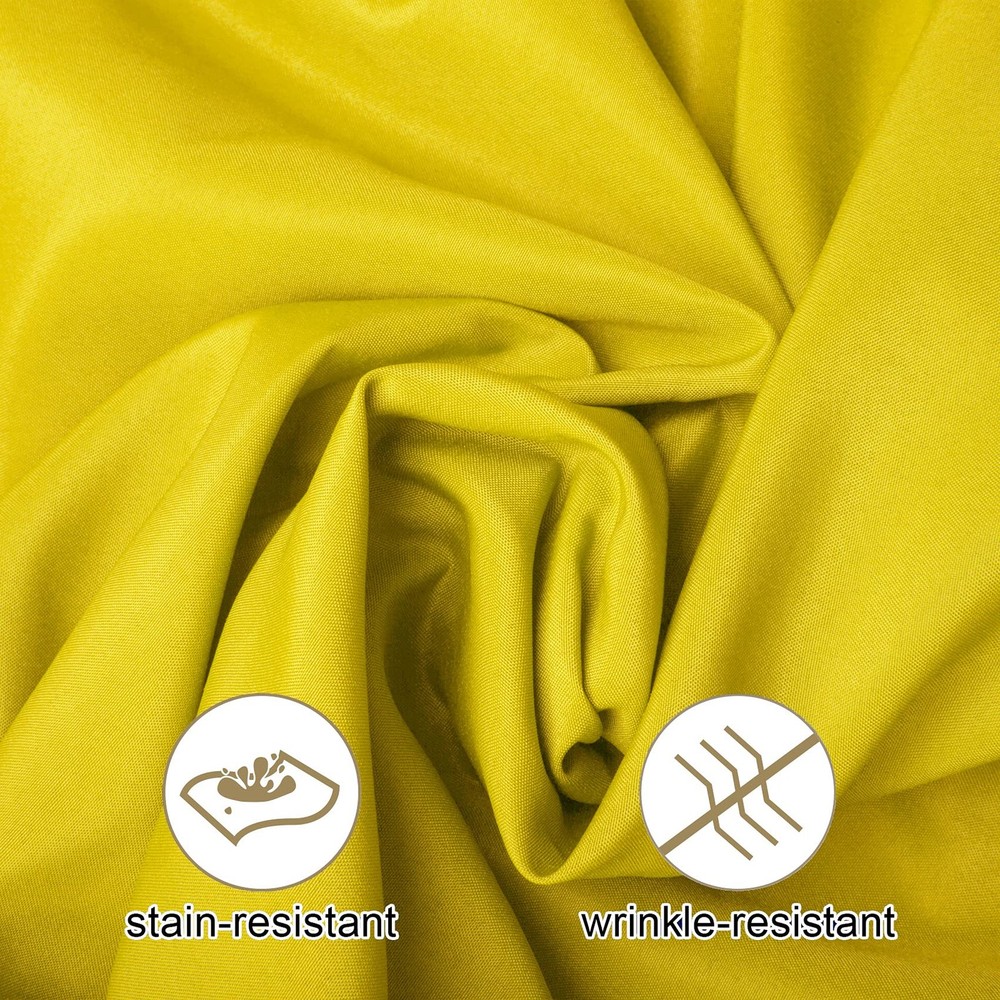 2 Pack 60x102" Yellow Rectangular Tablecloth for 6 Feet Table Polyester