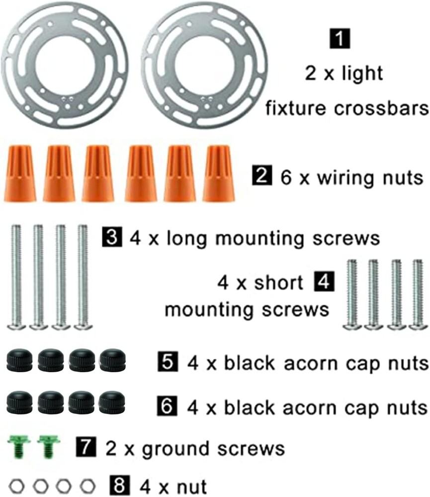 2 Pack Universal Light Fixture Mounting Bracket, 4 Inches Diameter Black 1