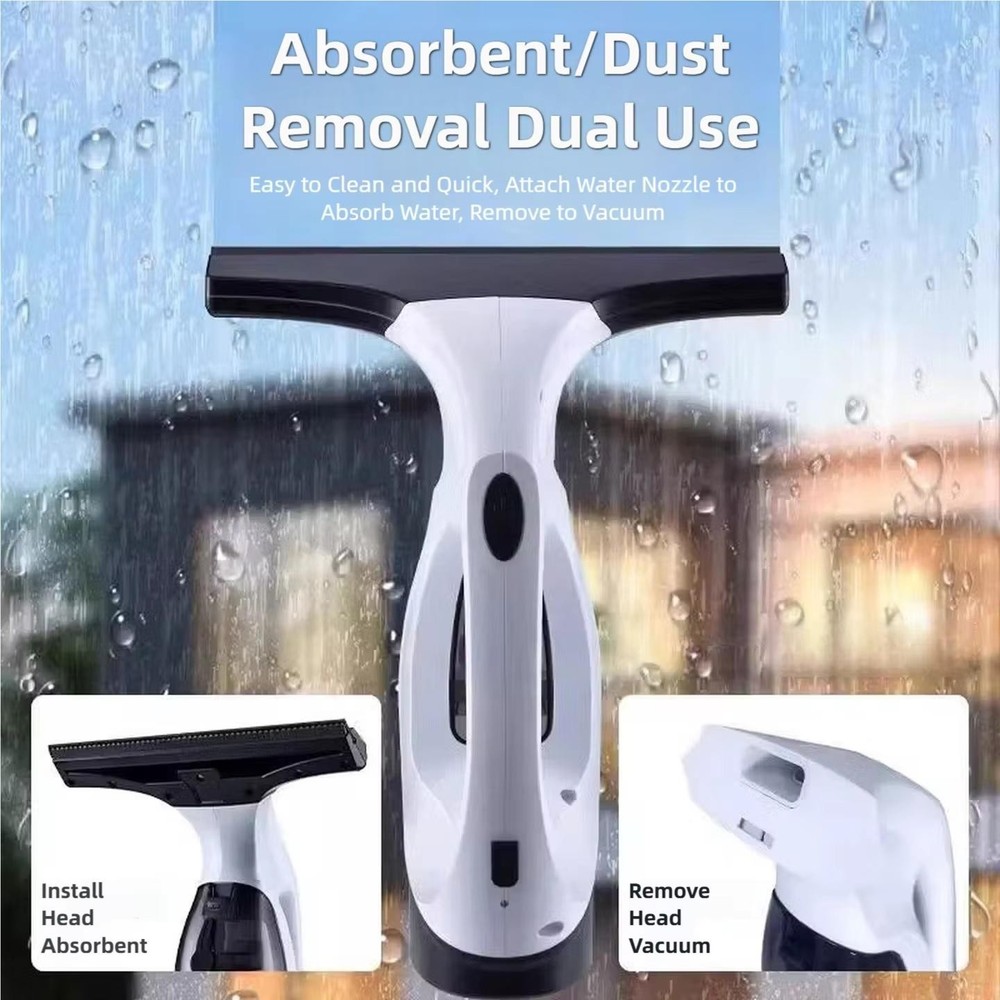Cordless Window Cleaner Vacuum Squeegee Glass Wiper Multisurface Adjustable