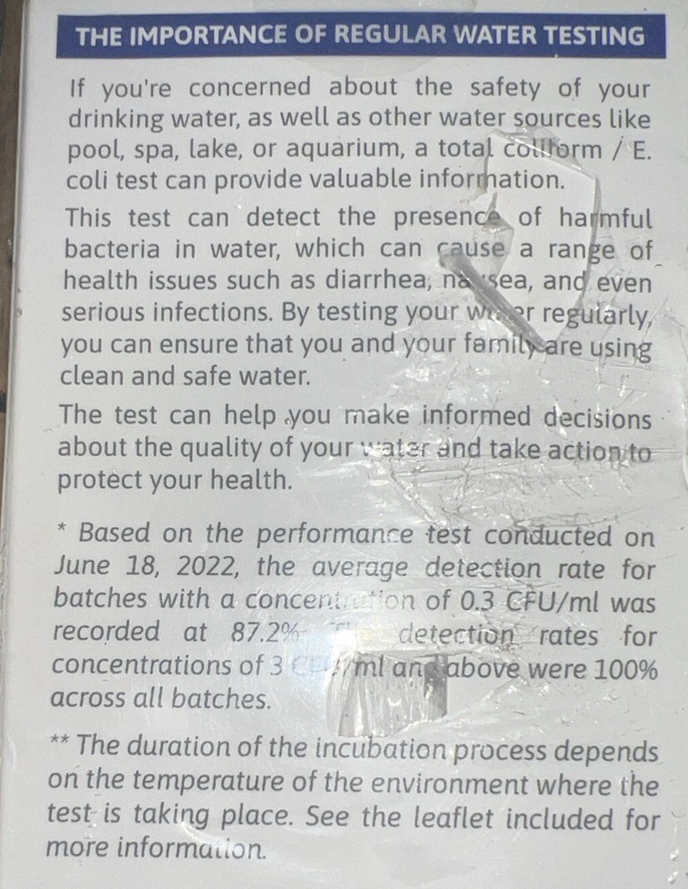 Explore Highly Sensitive Coliform/E. Coli Water Bacteria Test New