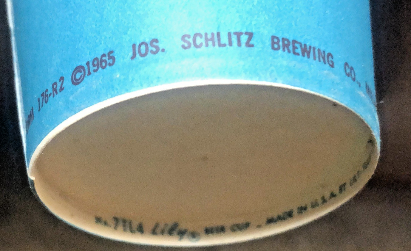 vintage SCHLITZ beer wax paper cup LOT OF 7pcs SOLO,DIXIE,LILY 1959-1966 RARE