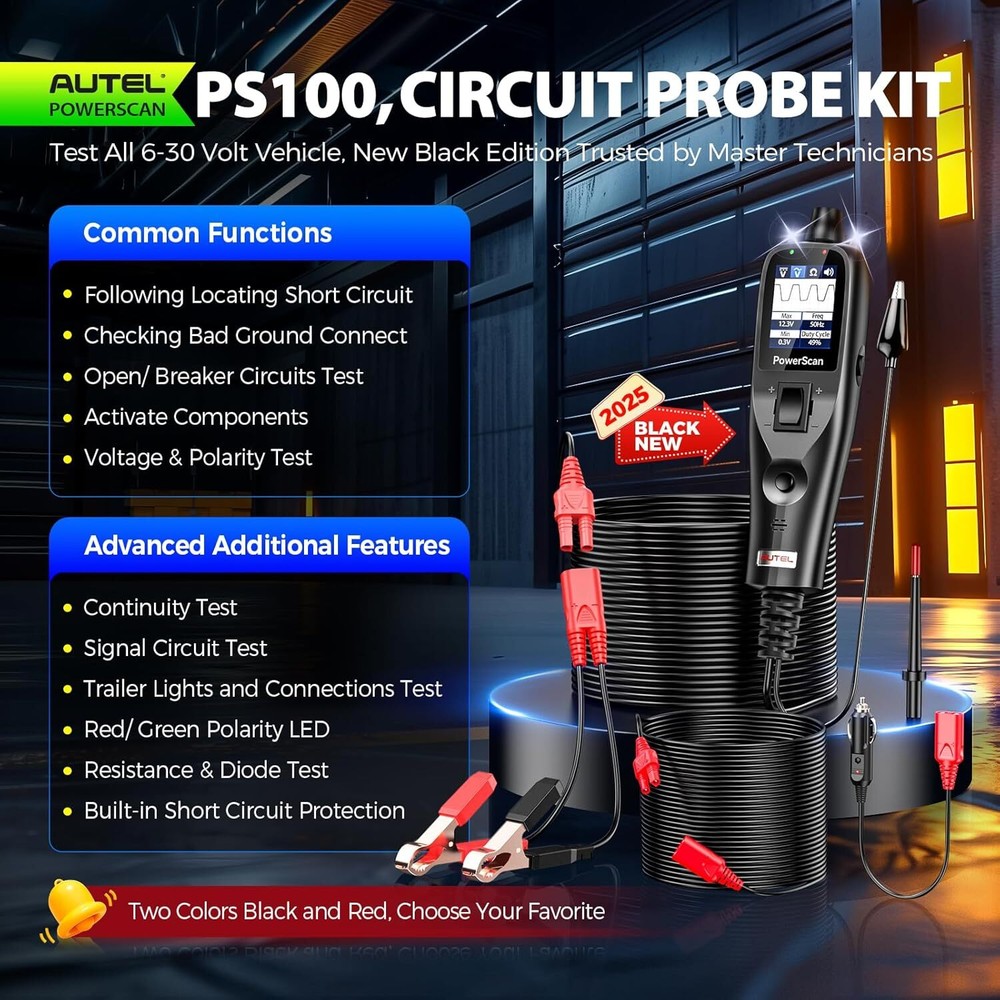 Autel PowerScan PS100 Power Circuit Probe Tester Black