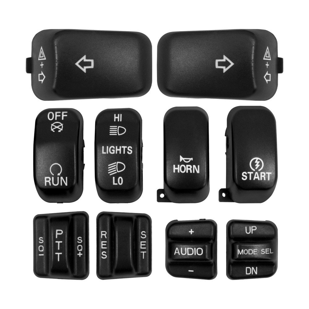 Black 10x Replacement Switch Button Cap For Harley Touring Softail Dyna 96-2013