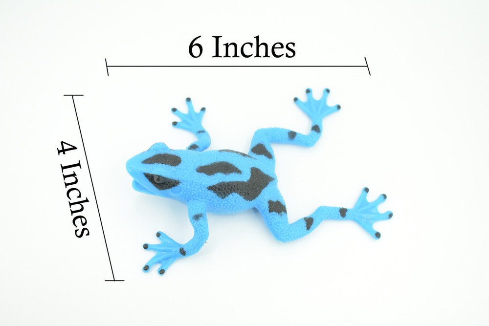 Frog Toy Stretchable, Blue, Squishy, Squeezable, Soft Rubber, Gift, 6" US03 B59