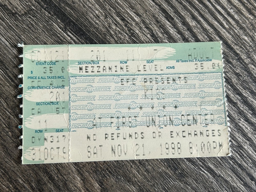 KISS Ticket Stub Psycho Circus Tour Nov 21 1998 Philadelphia PA Vintage Kiss