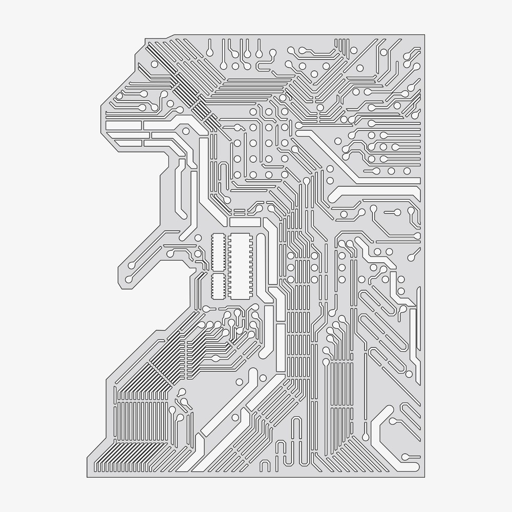 Circuit Board #2 - Reusable Airbrush Stencil Template