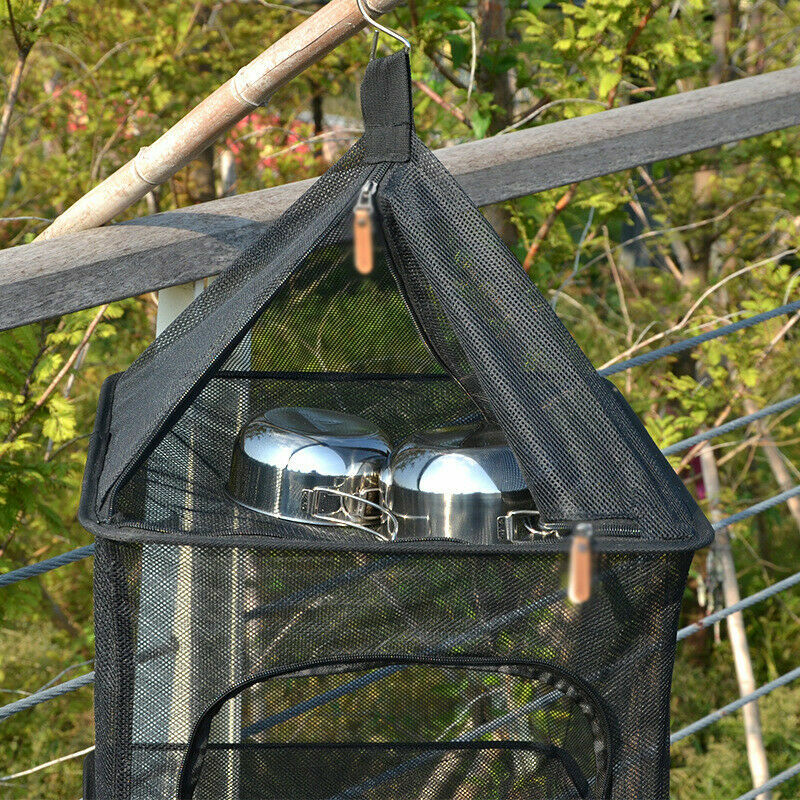 4 Layer Folding Mesh Camping Tool Shelf