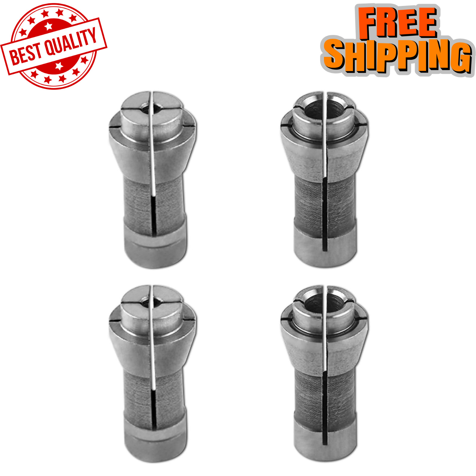 4 Pcs Die Grinder Collet Adapter Set for 1/4" & 1/8" Arbors - 3mm & 6mm Chucks