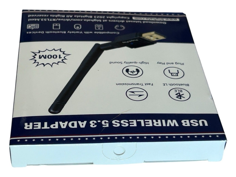 Wireless Adapter, USB 2.0 Bluetooth 5.3 Plug-N-Play, Makes Your PC Compatible