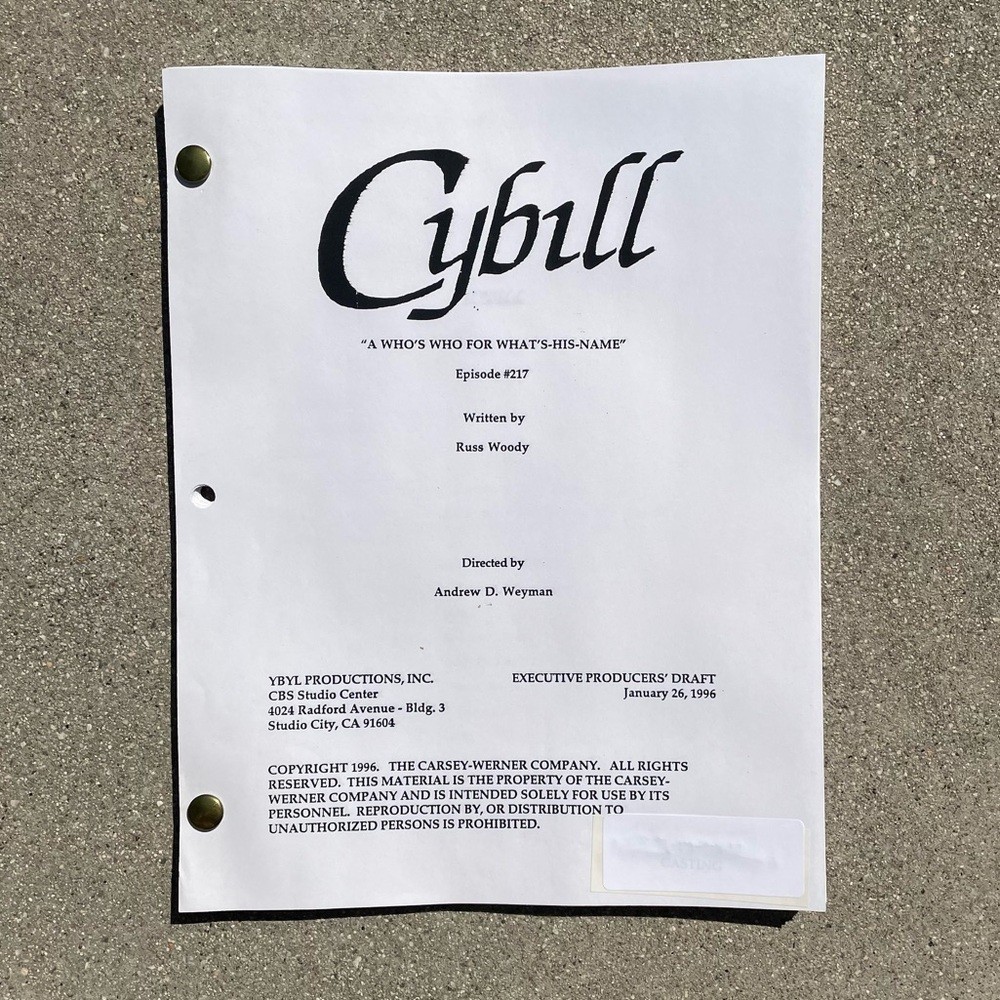CYBILL 1996 TV Series SET Production Used Scripts Table Final Revised Drafts