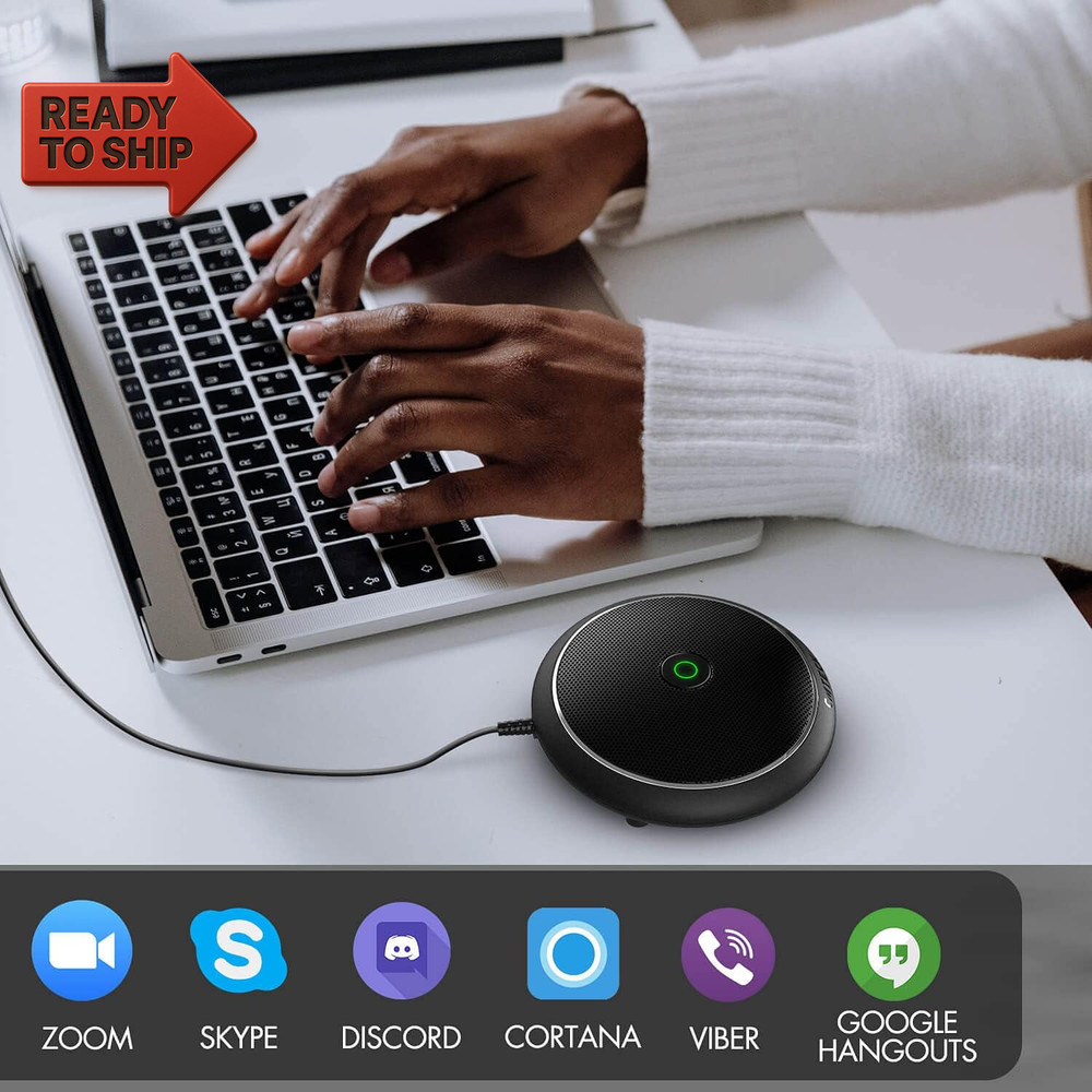 CMTECK Conference USB Microphone, Computer Desktop Mic with Mute Function, Omni