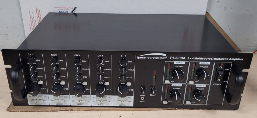 SPECO TECHNOLGIES PL200M AMPLIFIER (POWERS ON!)