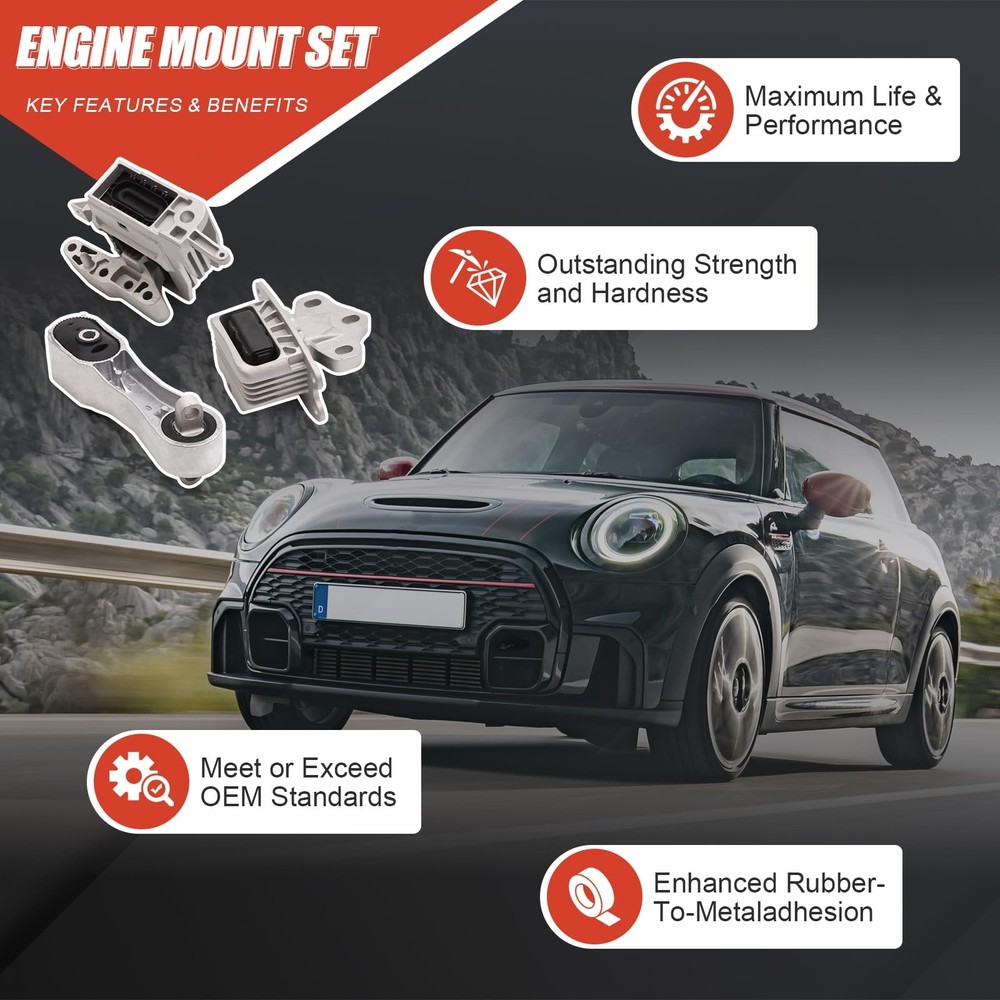 Engine Mount & Transmission Motor Kit 2014-2022 Mini Cooper,