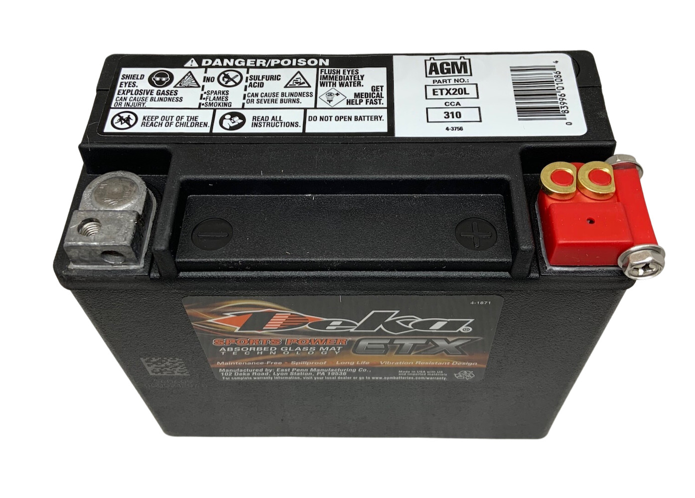 Harley Davidson ETX20L Battery 65989-97A 97C AGM 310CCA - Fits 1997-2023 HD