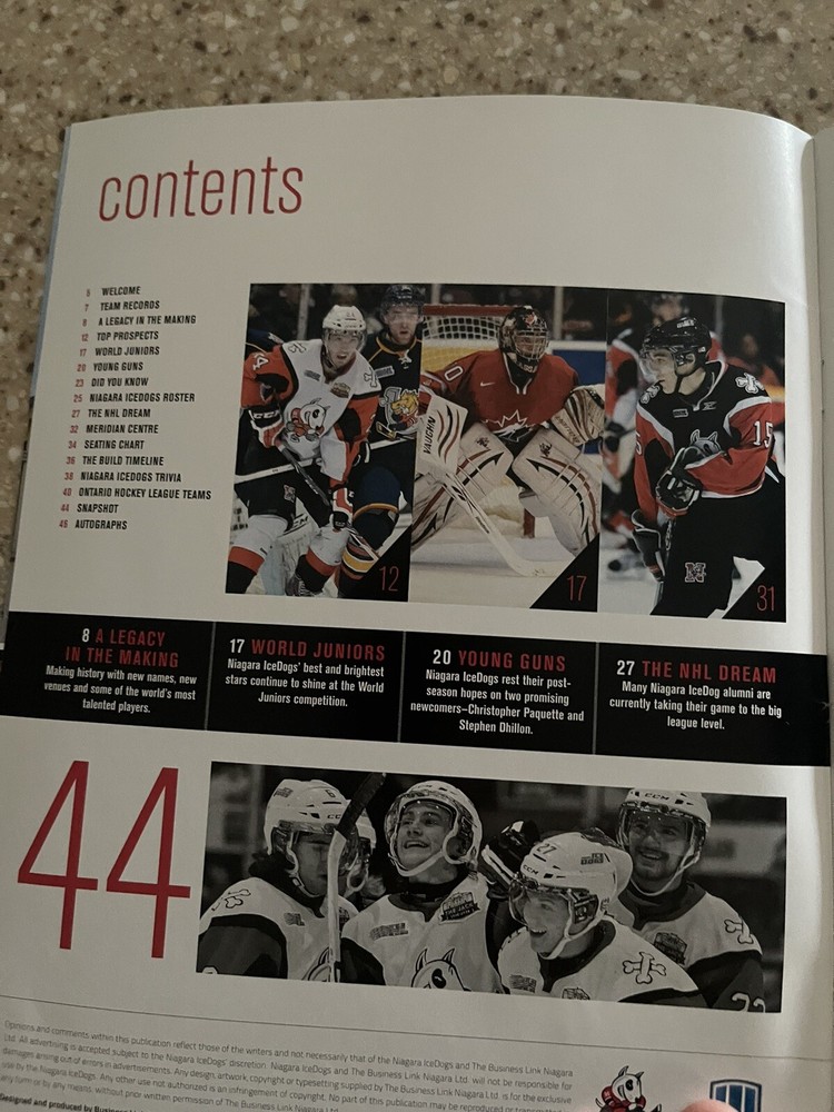 Niagara Icedogs First Game Meridian Centre Program 10-16 2014 *2014/15 Yearbook