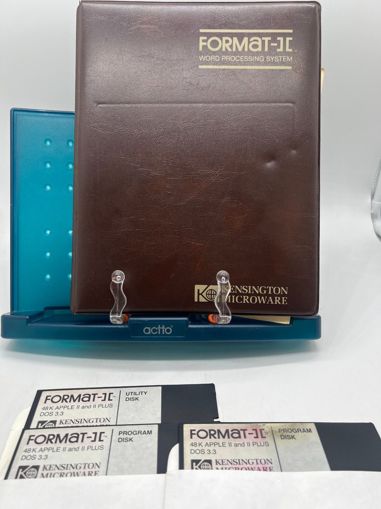 VERY SCARCE Format-][ Word Processing System Kensington Microware Apple II /Plus